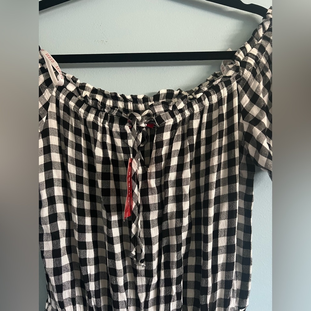 GUESS Romper Black & White Gingham Size M NWT 🏷️ has pockets!! - Picture 12 of 15